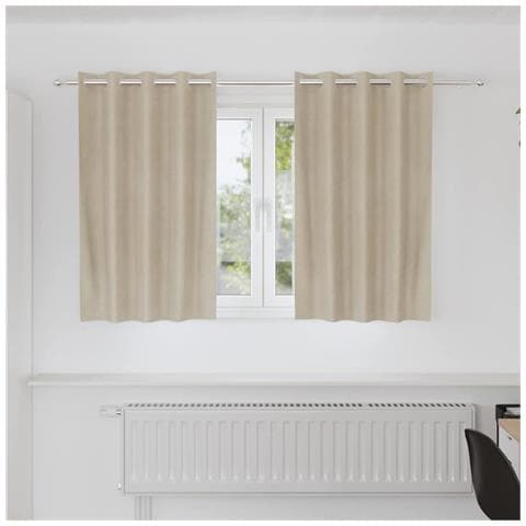 Tende con tende 2 pcs Crema 140 x 140 cm Velluto - Foto 2