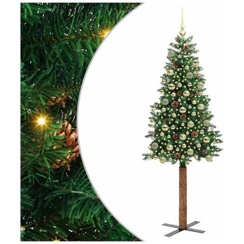 Albero di Natale snodato con 300 LED con supporto Verde 180 cm - Foto 1
