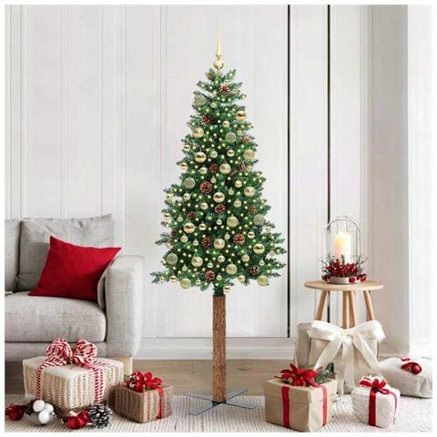 Albero di Natale snodato con 300 LED con supporto Verde 180 cm - Foto 2