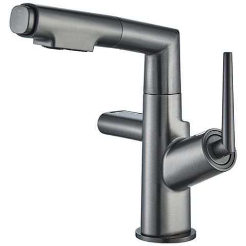 Rubinetto per lavabo da bagno, Blackswan, tipo M300, modello grigio antracite, regolabile, con display LCD e 2 modalità, dimensione 24 cm - Foto 1