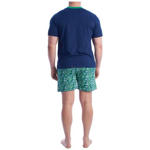 Pigiama Estivo Da Uomo In Cotone A Maniche Corte Kl30000 - Foto 2