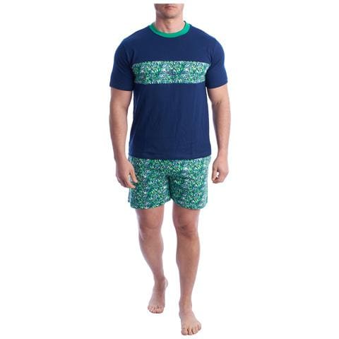 Pigiama Estivo Da Uomo In Cotone A Maniche Corte Kl30000 - Foto 1