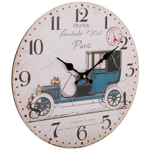 Orologio Da Parete In Legno Bianco D34x2h - Foto 1