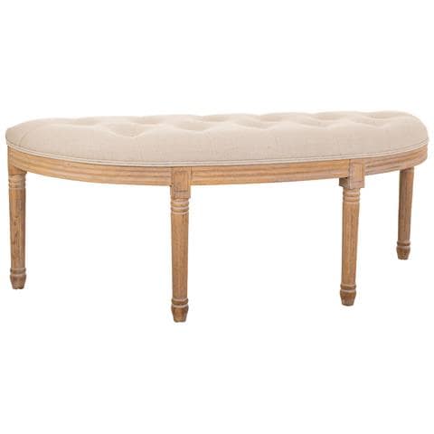 Sgabello Antico In Legno Color Panna 125x45x48h - Foto 1