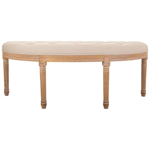 Sgabello Antico In Legno Color Panna 125x45x48h - Foto 2