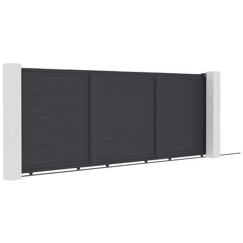 Cancello Scorrevole Eiger 4,5 M, Altezza 160 Cm, Alluminio Grigio - Foto 2