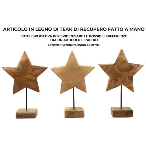 Scultura Stella In Teak Riciclato Pezzo Unico - Foto 8