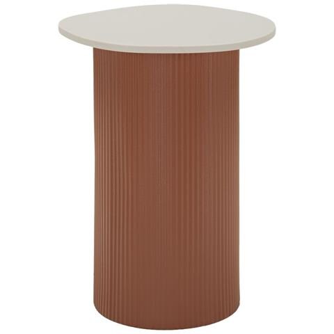 Tavolino Frankfurt Marble In Mdf E Marmo Artificiale Rosso E Bianco 35x37x53 Cm - Foto 1