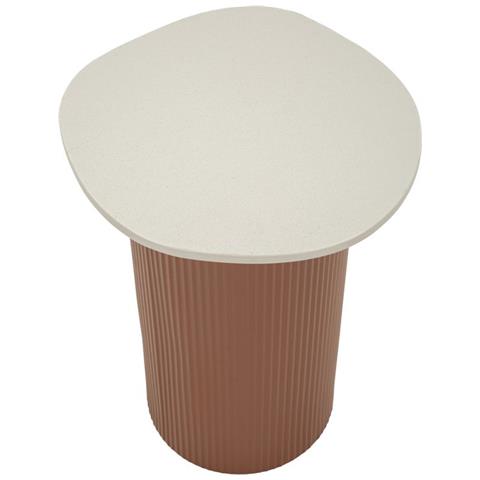 Tavolino Frankfurt Marble In Mdf E Marmo Artificiale Rosso E Bianco 35x37x53 Cm - Foto 2