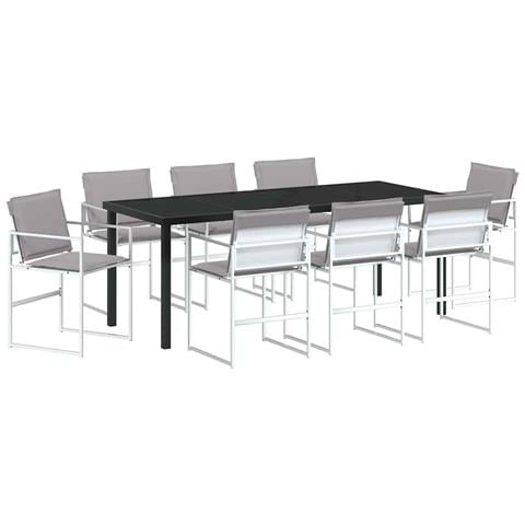 Set da Pranzo per Giardino 9 pcs Bianco - Foto 1