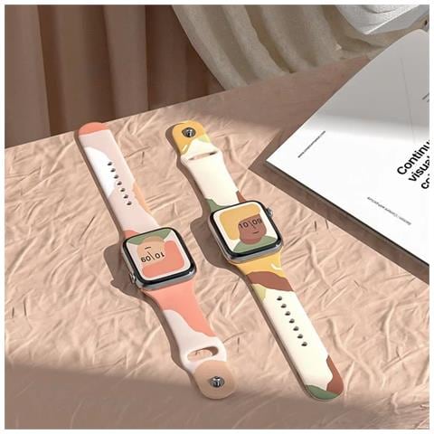 Cinturino Moro Per Apple Watch Ultra / 9 / 8 / 7 / 6 / Se / 5 / 4 / 3 / 2 (49 Mm / 45 Mm / 44 Mm / 42 Mm) Cinturino In Silicone Per Orologio 1 - Foto 3