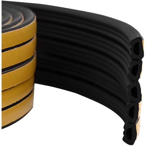 Nastro adesivo per finestre Nero 10 x 6 mm 50 m Schiuma EPDM - Foto 1