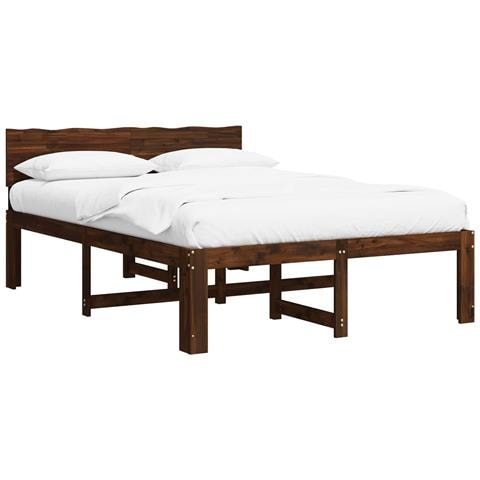 Letto matrimoniale con testiera ROSTOCK Marrone Scuro - Foto 1