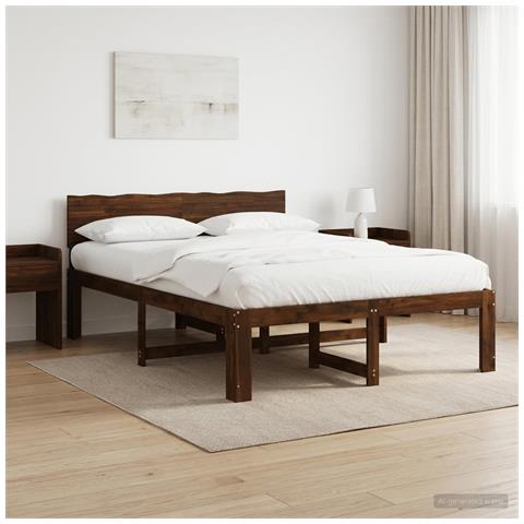 Letto matrimoniale con testiera ROSTOCK Marrone Scuro - Foto 2