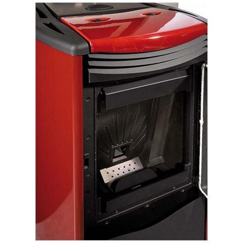 Stufa a Pellet Melinda Steel Idro Rivestimento in Acciaio Verniciato e Top in Maiolica Potenza Termica Nominale 14 KW Colore Bordeaux - Foto 2