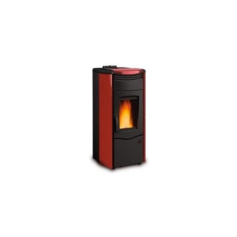 Stufa a Pellet Melinda Steel Idro Rivestimento in Acciaio Verniciato e Top in Maiolica Potenza Termica Nominale 14 KW Colore Bordeaux - Foto 5