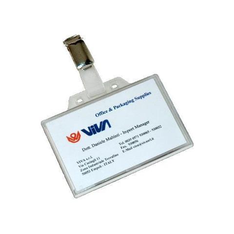 Portanome Rigido Trasparente ABS e Metallo 138150 - Foto 1