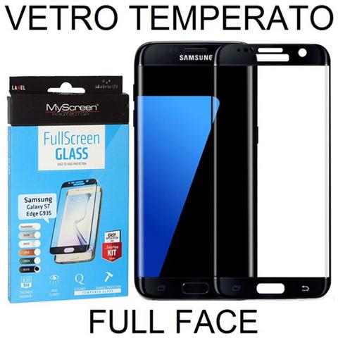 Pellicola Vetro Temperato Full Face 0,3mm Per Samsung Sm G935 Galaxy S7 Edge Con Cornice Colore Nero Myscreen Blister - Foto 1