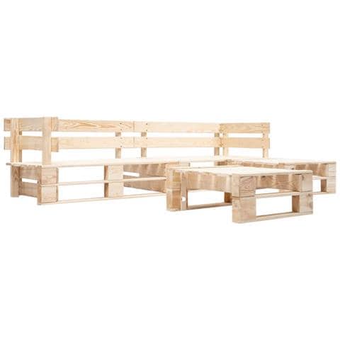 Set Divani da Giardino con Pallet 4 pz Naturale in Legno - Foto 1