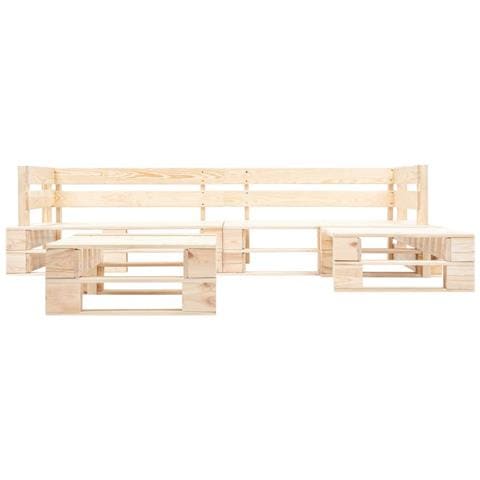 Set Divani da Giardino con Pallet 4 pz Naturale in Legno - Foto 2