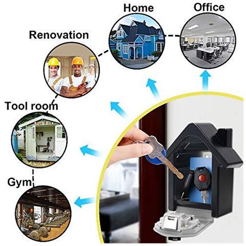 Key Lock Box Extra Large Chiave Di Sicurezza Esterna Di Grande Capienza Key Box Parete Key Safe Storage Box Con 4 Cifre Serratura A Combinazione E Di Emergenza A Chiave Per Interni Esterni Casa Garage Ufficio Scolastico - Foto 2