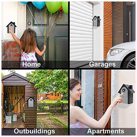 Key Lock Box Extra Large Chiave Di Sicurezza Esterna Di Grande Capienza Key Box Parete Key Safe Storage Box Con 4 Cifre Serratura A Combinazione E Di Emergenza A Chiave Per Interni Esterni Casa Garage Ufficio Scolastico - Foto 4