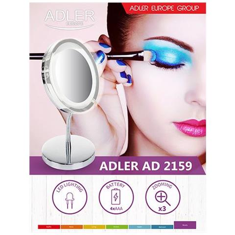 Specchio, Ad 2159, 15 Cm, Specchio Led, Cromo - Foto 12