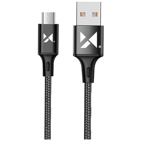 Cavo Wozinsky Cavo Usb - Microusb 2.4a 1m Nero (wuc-m1b)  - Foto 1