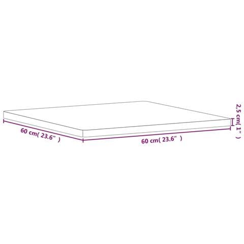 Piano Per Tavolo 60x60x2,5 Cm Quadrato Legno Massello Di Faggio - Foto 9