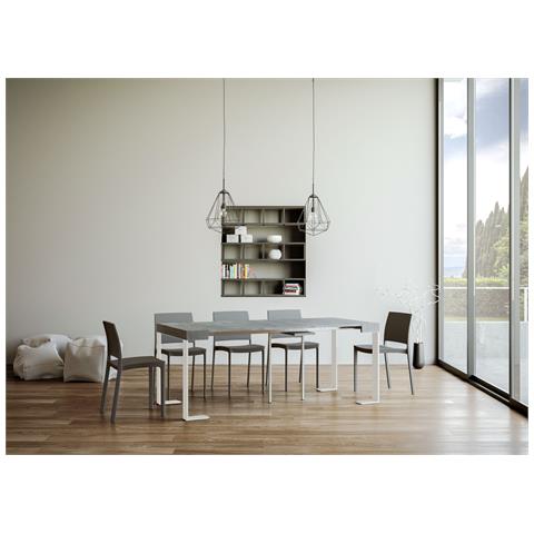 Consolle Allungabile 90x40/300 Cm Tecno Telaio Bianco - Noce - Foto 2