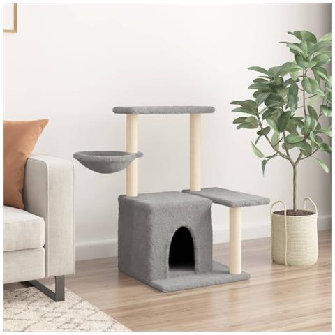 Albero Per Gatti Con Tiragraffi In Sisal Grigio Chiaro 83 Cm - Foto 2