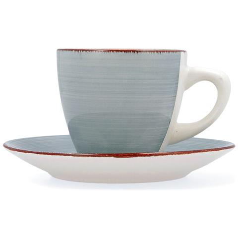 Set Di Tazze E Piatti Quid Vita Morning Ceramica Azzurro (22 Cl) (4 Pcs) - Foto 1