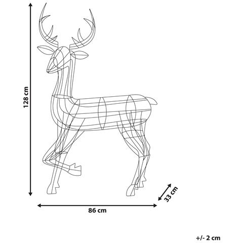 Decorazione Da Esterno Con Luci Led Cervo 128 Cm Nero Mahlatti - Foto 2