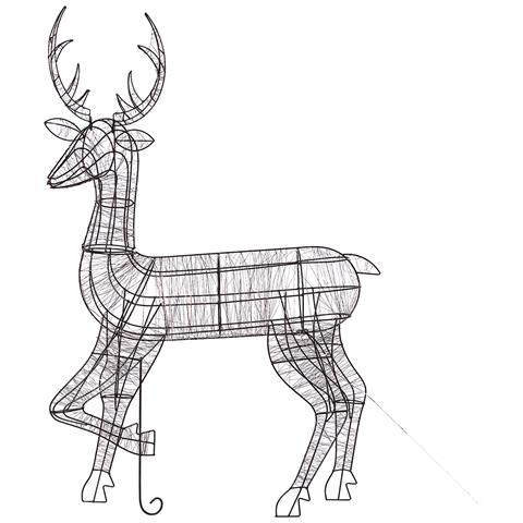 Decorazione Da Esterno Con Luci Led Cervo 128 Cm Nero Mahlatti - Foto 5