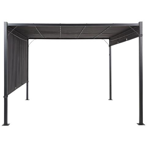 Gazebo Led Metallo E Tessuto Grigio Scuro E Nero 310 Cm Parga - Foto 6