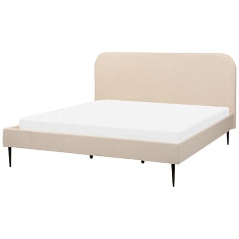 Letto Bouclé Flayat 180 X 200 Cm Beige Chiaro - Foto 8