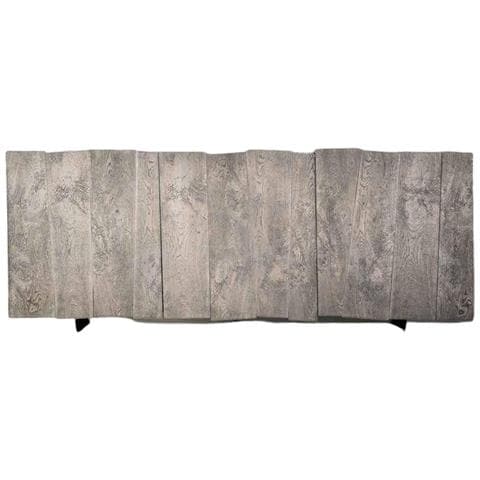 Madia Credenza 3 Ante Rovere Nodato Finitura Beton Piedini In Ferro L. 198 P. 50 H. 81 - Foto 1