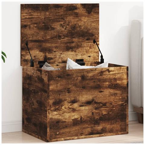 Contenitore Rovere Fumo 60x42x46 Cm Legno Multistrato - Foto 1