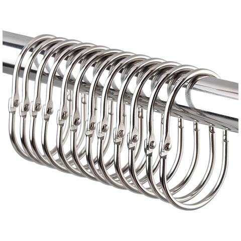 Ganci Per Tende Da Doccia, Anelli, Confezione Da 12 Silver - Foto 1