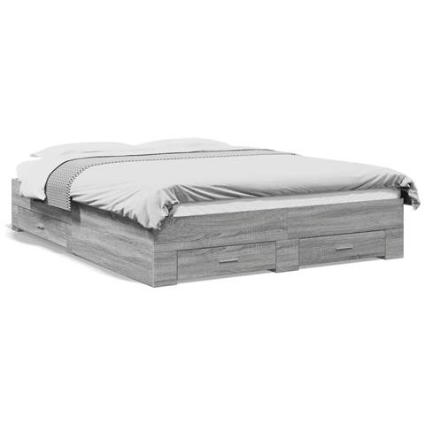 Giroletto Cassetti Grigio Sonoma 150x200 Cm Legno Multistrato - Foto 2
