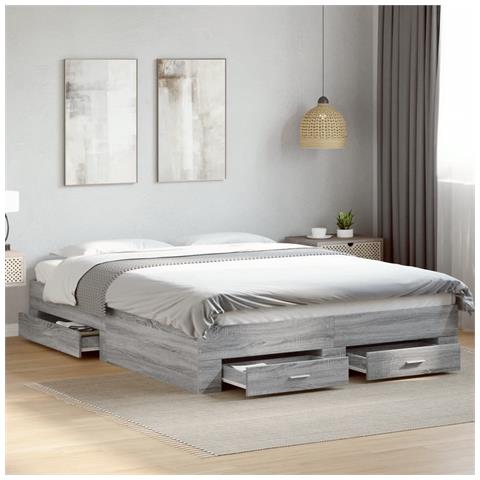 Giroletto Cassetti Grigio Sonoma 150x200 Cm Legno Multistrato - Foto 1