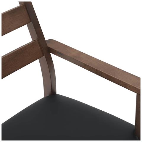 Sedie da Pranzo con Cuscini 2pz Marrone Legno Massello di Hevea - Foto 2