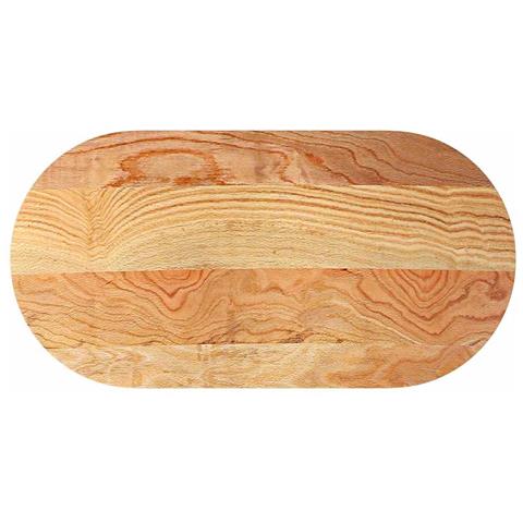 Piano Tavolo Marrone Chiaro 120x60x2cm In Rovere Massello Ovale - Foto 2