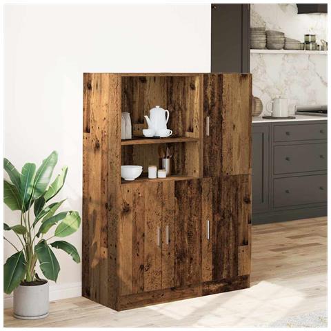 Set Di Mobili Da Cucina 2 Pz Legno Antico In Truciolato - Foto 3