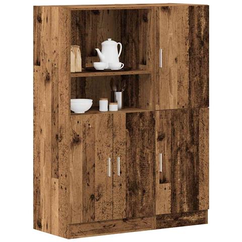 Set Di Mobili Da Cucina 2 Pz Legno Antico In Truciolato - Foto 1