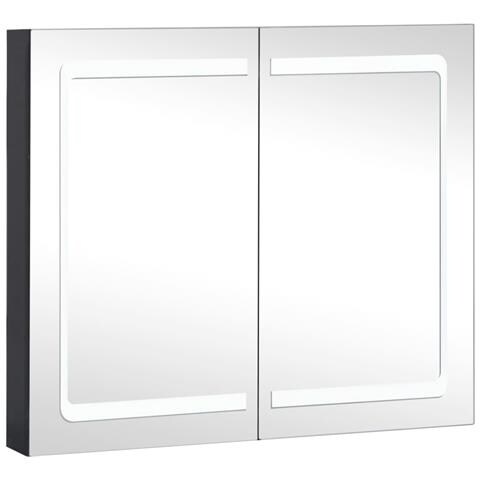 Armadietto Bagno Con Specchio E Led 80x12,2x68 Cm - Foto 1