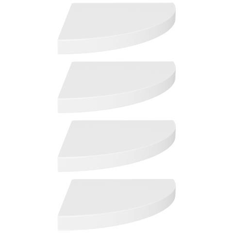 Scaffali Angolari A Parete 4 Pz Bianchi 35x35x3,8 Cm In Mdf - Foto 1