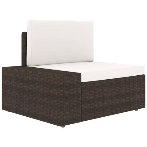 Lusso Casadino - Set Divani Da Giardino 9 Pz Con Cuscini In Polyrattan Marrone - Foto 8