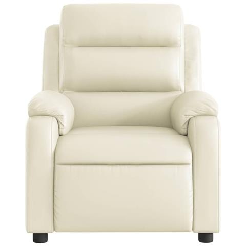 Poltrona Massaggiante Elettrica Reclinabile Crema Similpelle - Foto 9