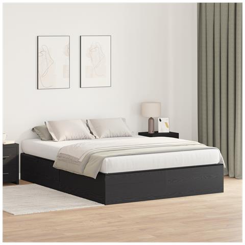 Struttura Letto con Contenitore in Rovere Nero 140x200 cm - Foto 2